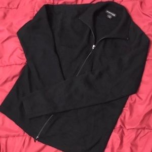 Wool blend full zip cardigan sweater